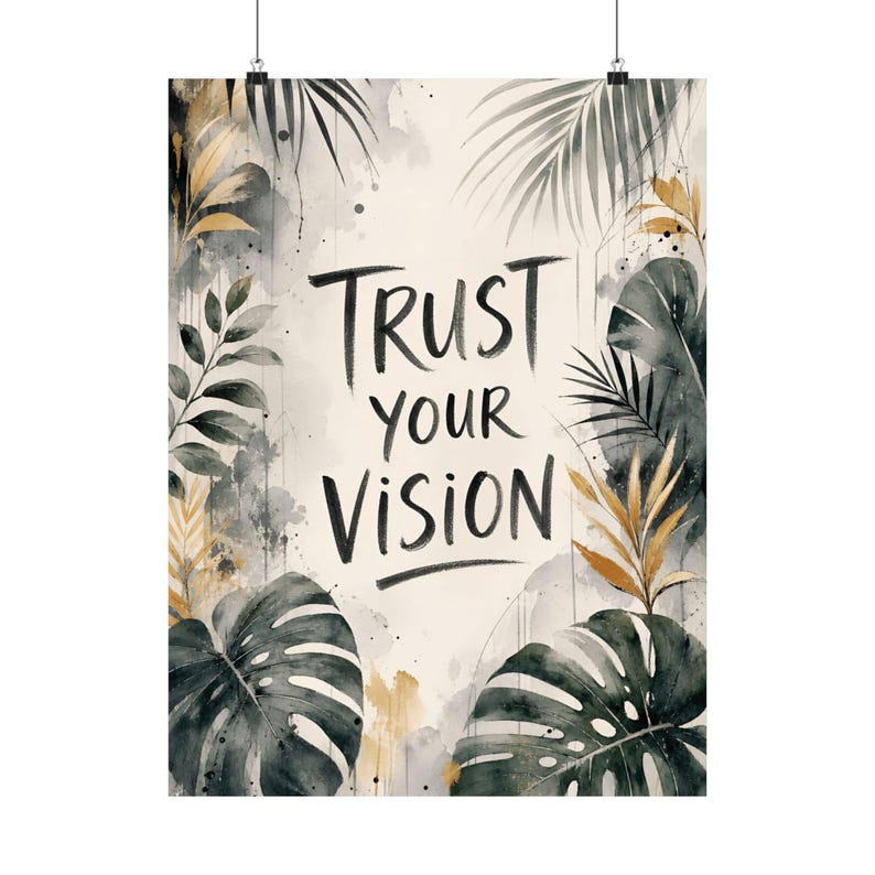 Trust Your Vision Poster, Tropical Botanical Motivational Wall Art image 2