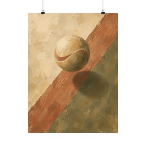 Tennis Ball Wall Art, Painterly Geometric Sports Poster image 2