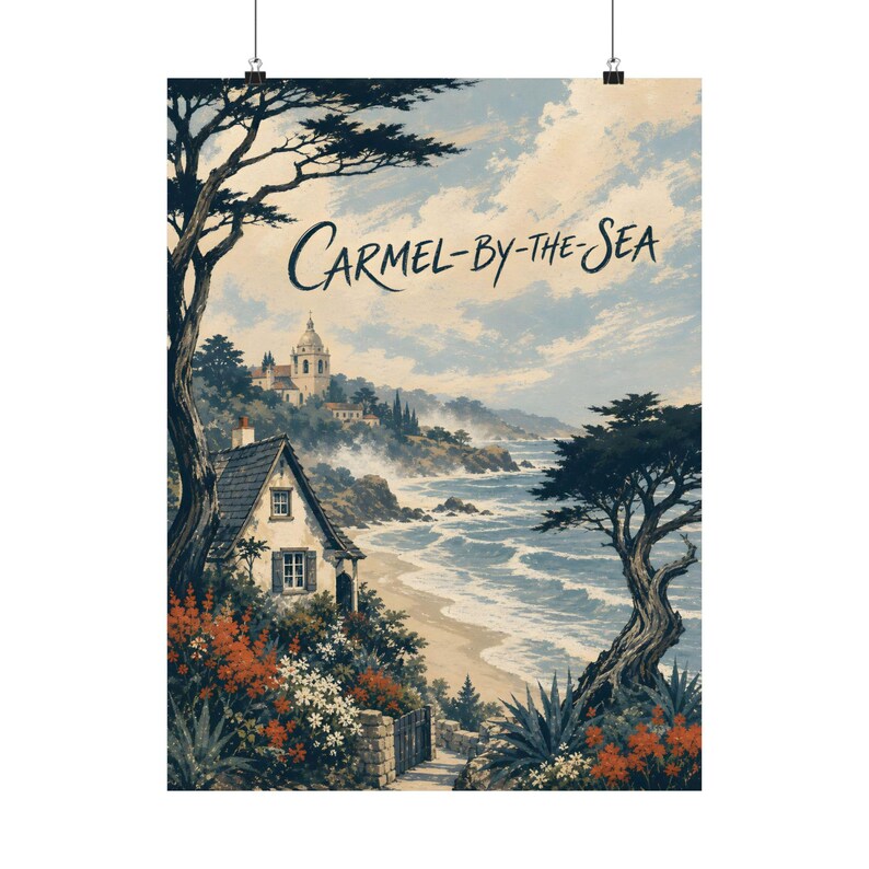 Póster de Carmel by the Sea, arte de viajes vintage de la costa de California imagen 2