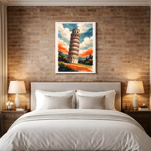 Leaning Tower of Pisa Poster | Printable Wall Art | Italy Travel Print | Watercolor Landscape | Downloadable Prints - Image 4
