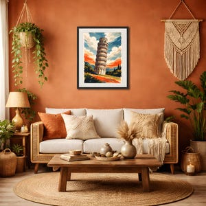 Leaning Tower of Pisa Poster | Printable Wall Art | Italy Travel Print | Watercolor Landscape | Downloadable Prints - Image 7