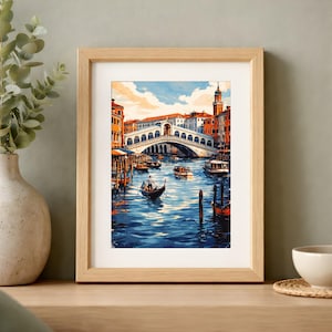 Venice Rialto Bridge Art | Printable Wall Art | Italian Travel Poster | Watercolor Cityscape | Mediterranean Decor - Image 3