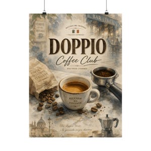 Italian Coffee Art Print, Vintage Espresso Bar Decor, Rustic Kitchen Wall Art image 10