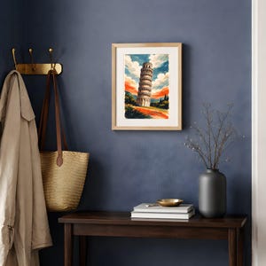 Leaning Tower of Pisa Poster | Printable Wall Art | Italy Travel Print | Watercolor Landscape | Downloadable Prints - Image 2