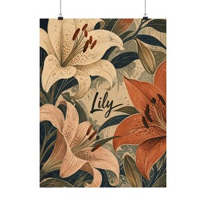 Lily Wall Art, Vintage Botanical Matte Poster image 2