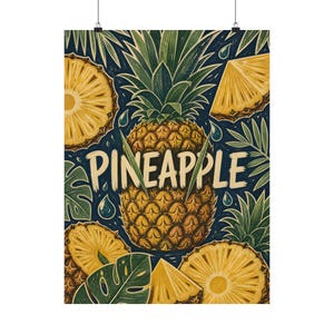 Ananas-Wandbild, Vintage-Poster für die tropische Küche Bild 2