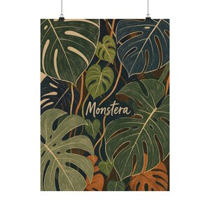 Monstera Poster, Vintage Tropical Botanical Wall Art image 10
