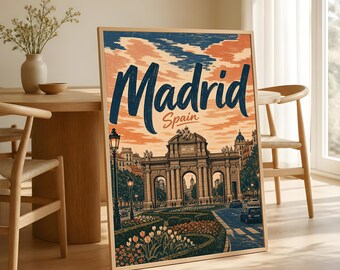 Madrid Reseaffisch, Puerta de Alcalá Vintage väggkonst