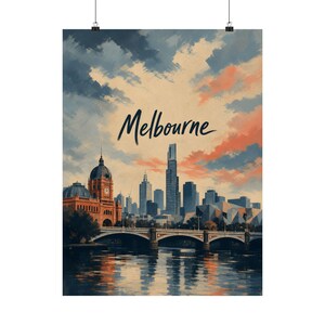 Melbourne Travel Poster, Vintage Australia City Wall Art image 2