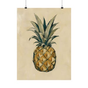 Decoración de pared con piñas, póster minimalista para cocina tropical. imagen 2