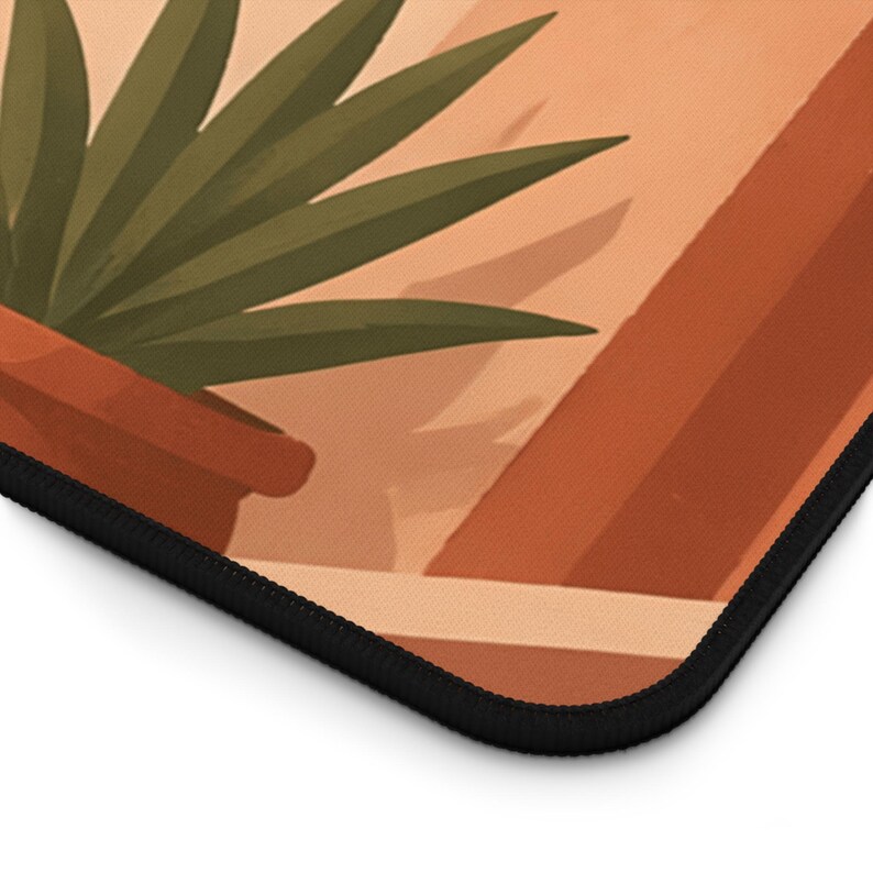 Motivational Desk Mat | Terracotta Sunset Mediterranean Scene, Uplifting Quote image 3