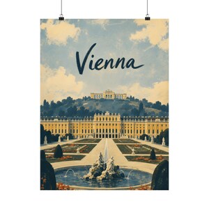 Póster turístico de Viena, cuadro vintage del Palacio de Schönbrunn imagen 2