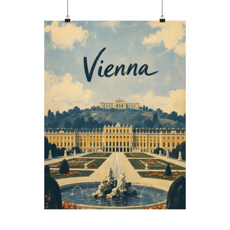 Póster turístico de Viena, cuadro vintage del Palacio de Schönbrunn imagen 2
