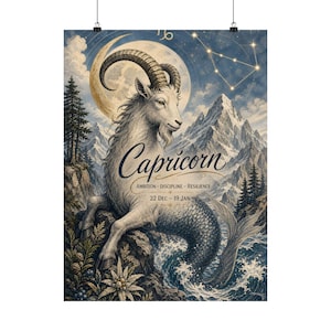 Stenbockens stjärnteckenposter, Celestial Sea Get astrologi väggkonst bild 2