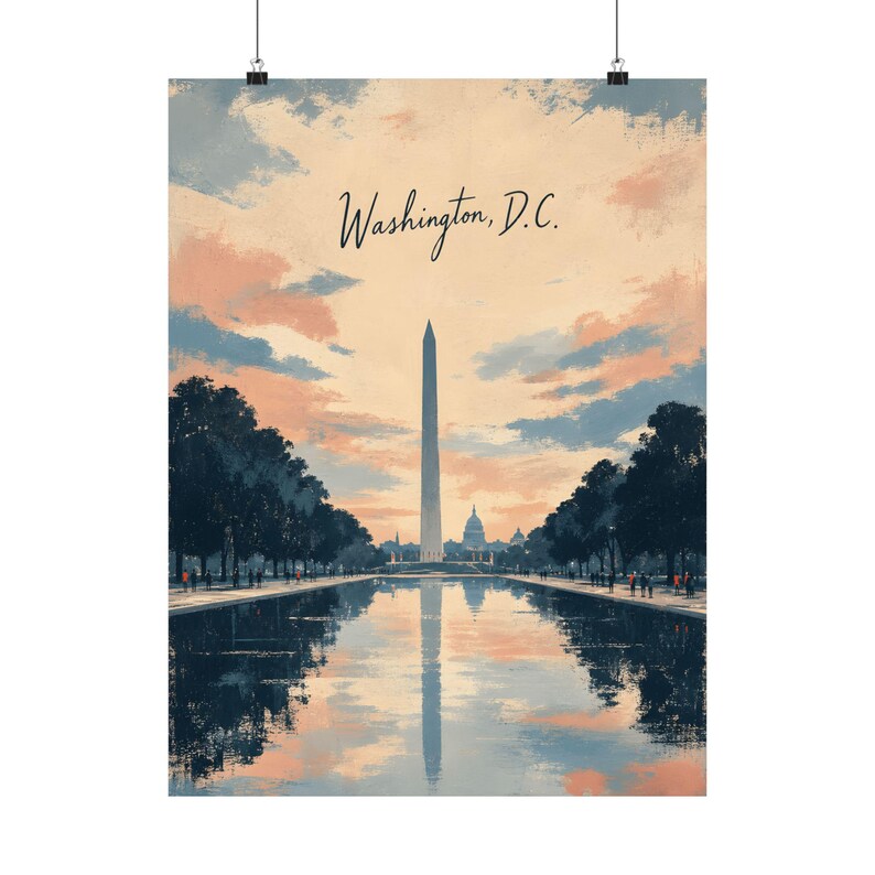 Poster zum Washington Monument, Reisemotive für Washington D.C., Dekoration für die National Mall Bild 2