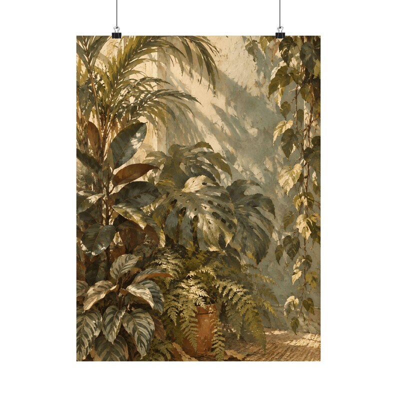 Tropical Plant Poster, Vintage Botanical Sunroom Wall Art image 2