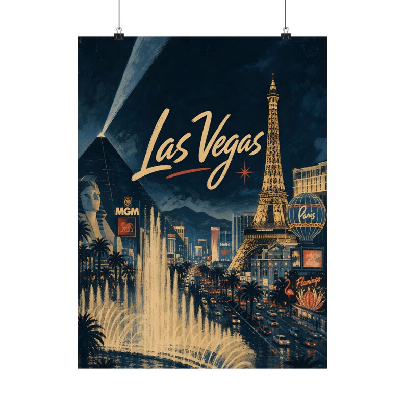 Las Vegas Wall Art, Vintage Casino Strip Travel Poster image 2