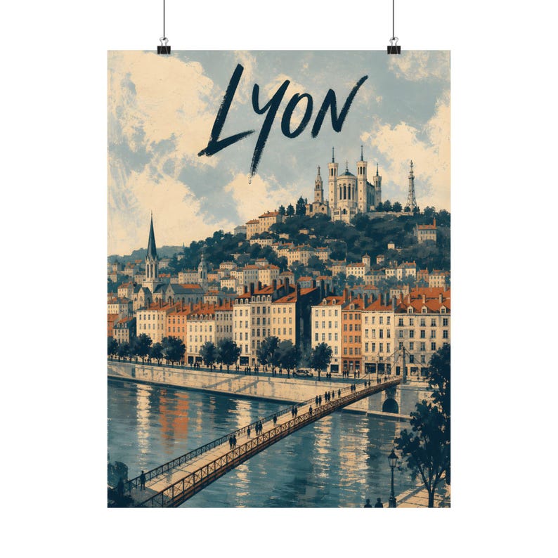 Lyon Travel Poster, Vintage French City Wall Art image 2