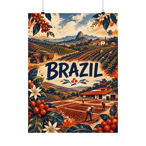 Brazil Coffee Wall Art for Kitchen Decor image 2
