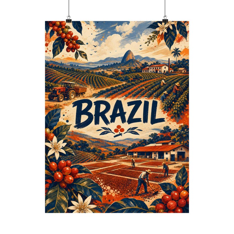 Brazil Coffee Wall Art for Kitchen Decor image 2