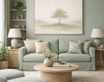 Minimalist Japanese Tree Wall Art | Japandi Nature Print | Calm Neutral Landscape Printable