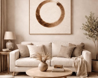 Zen Enso Circle Printable Wall Art – Minimalist Japandi Japanese Ink Art