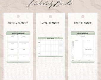 Printable Planer Set | Tägliches Wochenmenü-Bundle