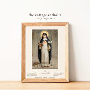 Saint Catherine of Siena | Catholic Art Print | Patron St Portrait | Christian Wall Art | Feast Day April 29 | Digital Download