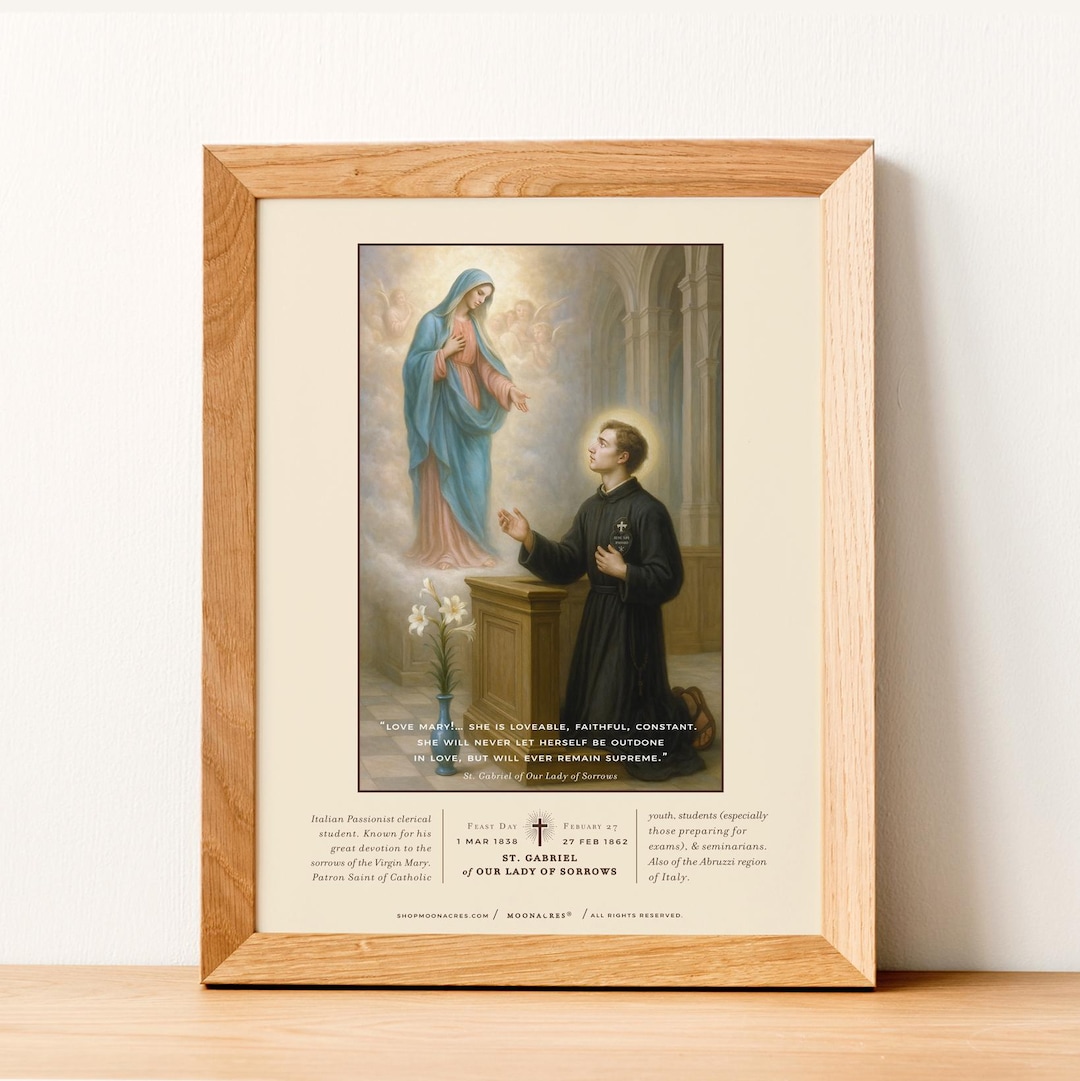 Saint Gabriel of Our Lady of Sorrows | 2 Pc Set Printable Religious ...