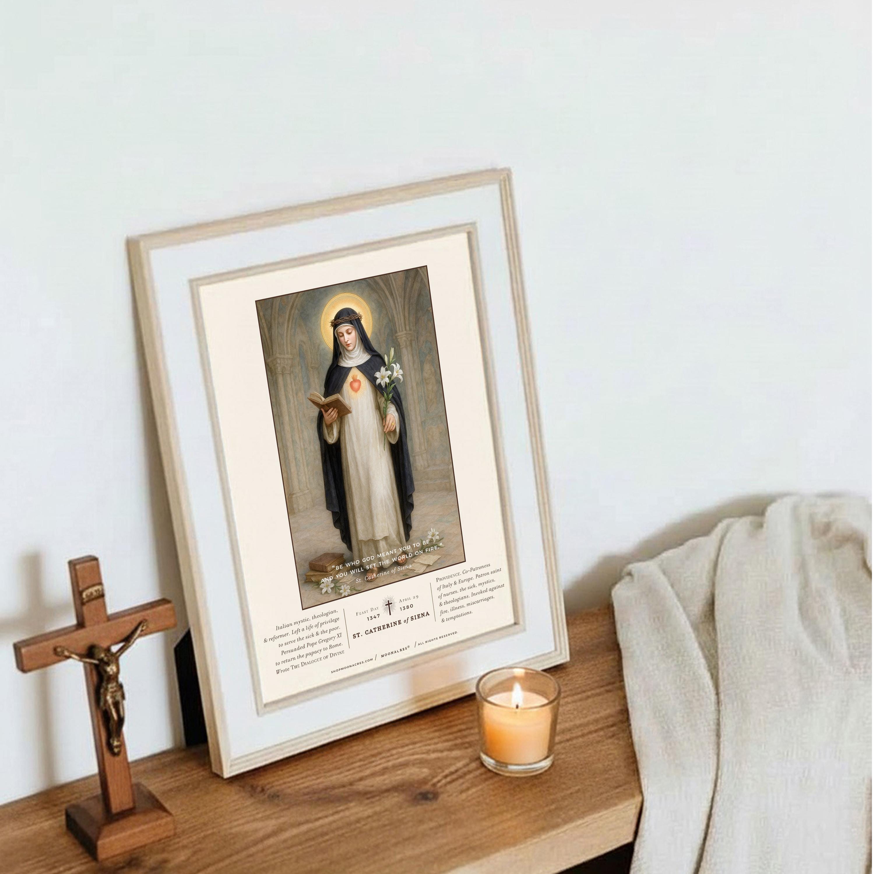 Saint Catherine of Siena | Catholic Art Print | Patron St Portrait ...
