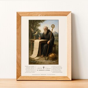 Saint Benedict Portrait | Catholic Christian Art Print Set (Digital Download)