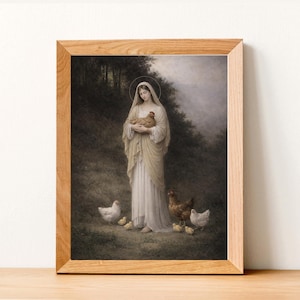 Our Lady of the Hens Print | Marian Devotion, Vintage Catholic Art (Digital Download)