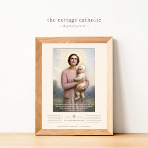 Saint Gianna Beretta Molla | Pro-life Patron St | Feast Day April 28 | Instant Printable Digital Download | Classic Traditional Catholic Art