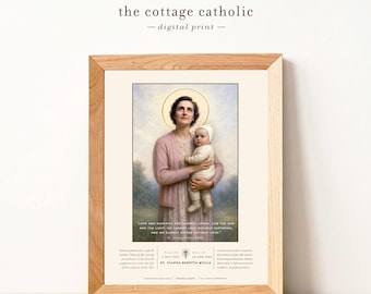 Saint Gianna Beretta Molla | Pro-life Patron St | Feast Day April 28 | Instant Printable Digital Download | Classic Traditional Catholic Art