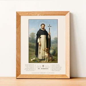 Saint Dominic Portrait | Catholic Wall Decor (2 Piece Printable Set)