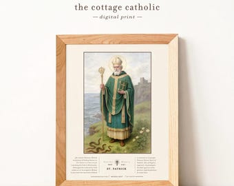 Saint Patrick Apostle of Ireland Portrait | Catholic Religious Print (Digital Download)