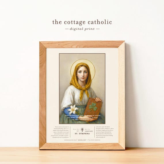 Saint Dymphna Portrait | Catholic Art, Mental Health Patron (Digital Download)