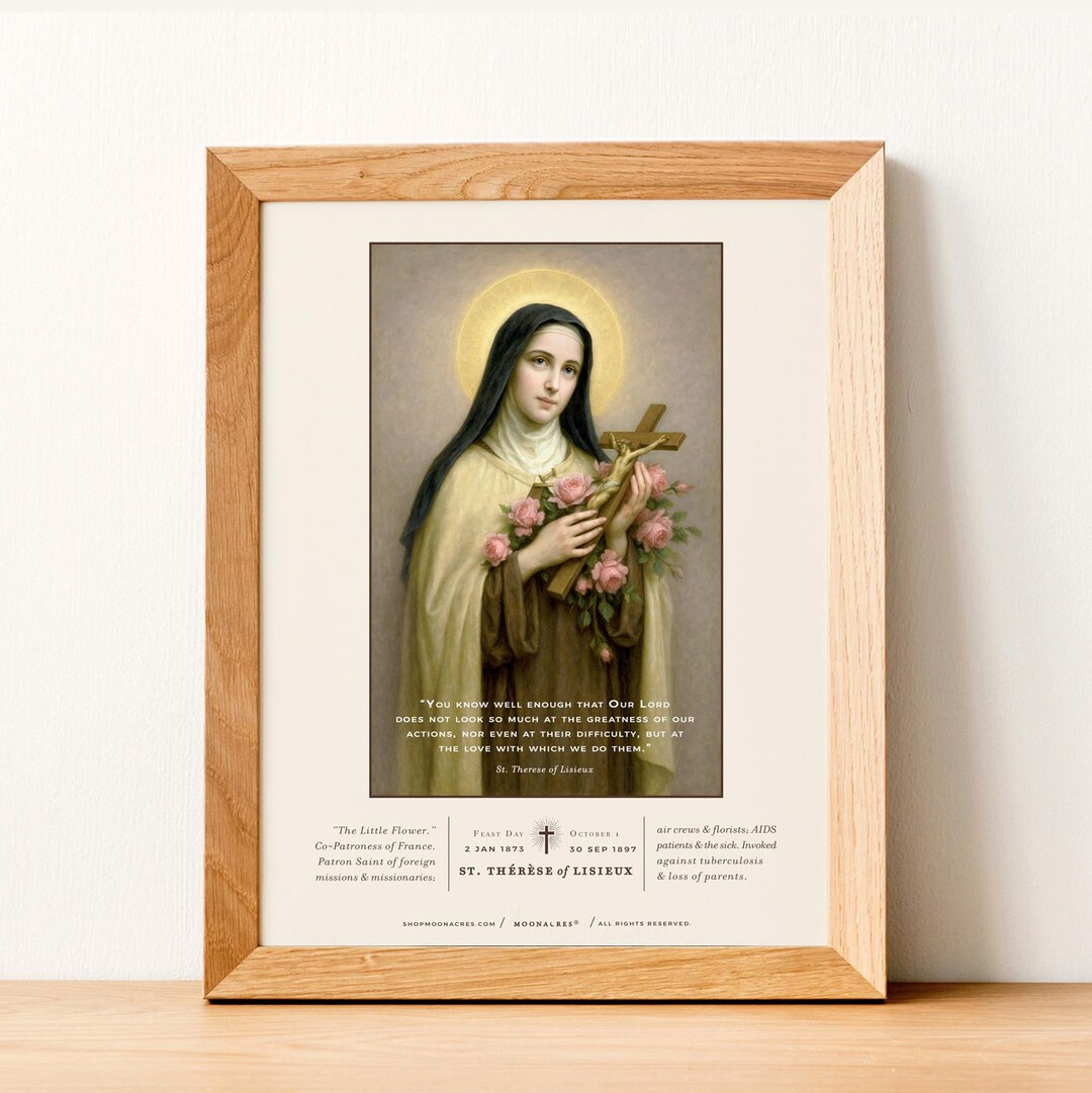Saint Thérèse of Lisieux Art Print | Catholic Oil Painting (digital ...