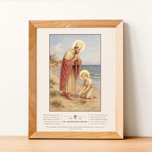 Saint Augustine of Hippo | 2 Pc Set Printable Download Religious Portrait | Patron of Theologians + Conversion