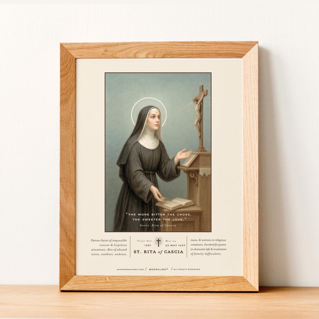 Saint Rita of Cascia | 2 Pc Set Printable Download Religious Portrait ...