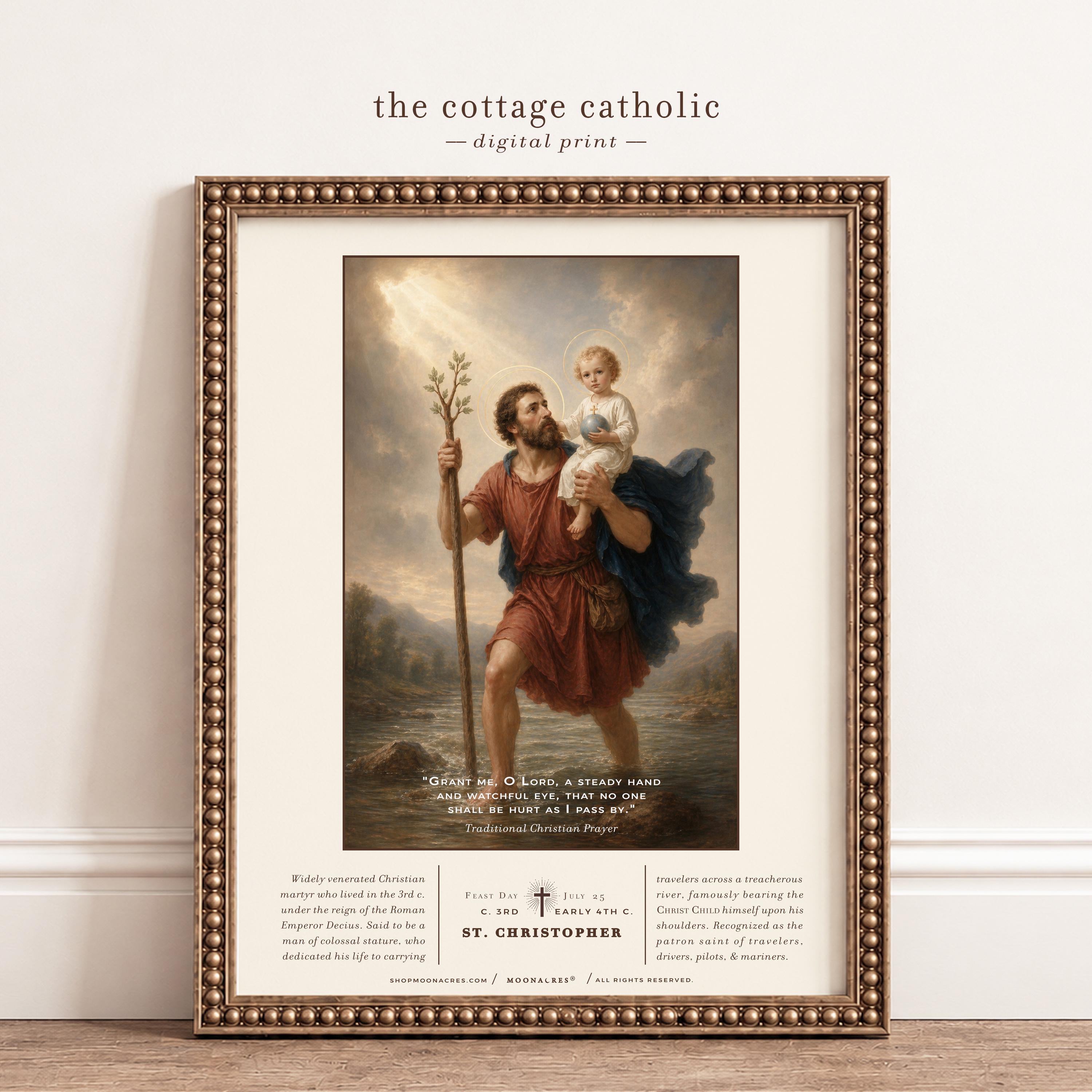Saint Christopher | Patron St of Drivers, Travelers | Catholic