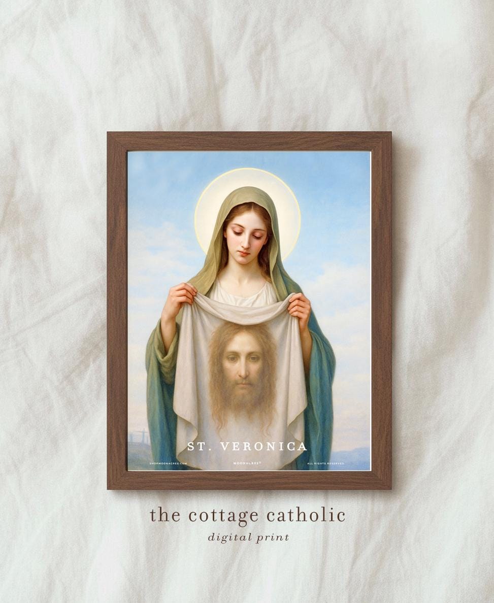 Saint Veronica | 2 Pc Set Printable Religious Catholic Art Portrait ...