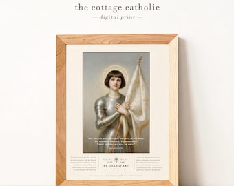 Saint Joan of Arc | Printable Download 3 Style Set Religious Portrait | Vintage Classic Traditional Catholic Wall Art Decor