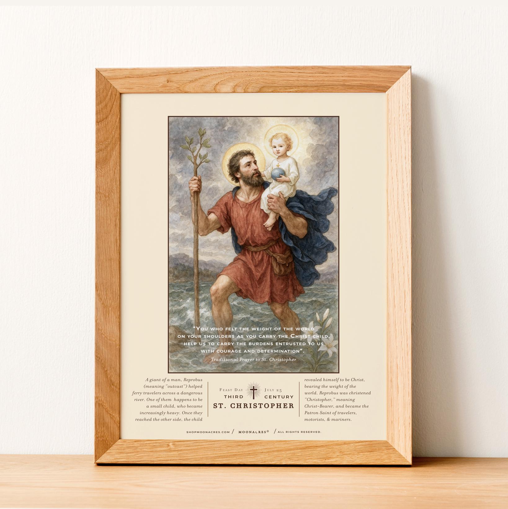 St Christopher Holy Prayer Cards - Set Of 10 Travel Protection Saint Cards USA Made