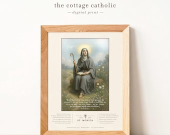 Saint Monica Religious Portrait | Classic Catholic Wall Art (Digital Download)