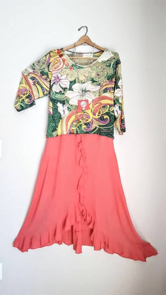 JANE ASHLEY Refashioned Dress Fun Funky Art To Wear Casual | Etsy