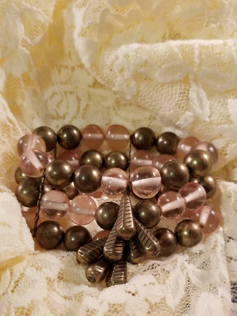 Brass Jewelry Vintage Jewelry Beads Studs Beaded Bracelet Cowgirl Set Hippie Bohemian Bangle Bracelet