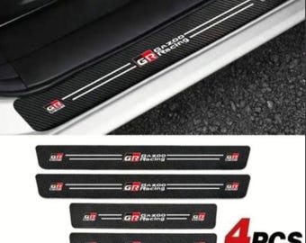 Brand new Toyota GR Gazoo Racing *4 Door Sill Protector Scuff Guard Step Cover Set + GR Sport Badge Corolla Yaris GR86 Supra Huilex