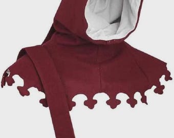 Medieval Knight Liripipe Hood With Bottom Design Cap Style Headwear FOR HELLOWEN
