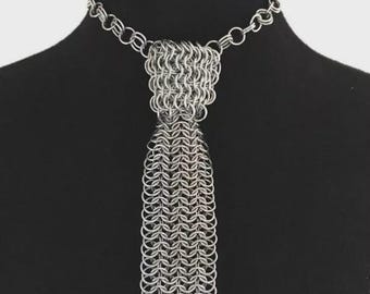 Corbata de malla metálica, artículo nuevo, corbata plateada con refuerzo de aluminio, ideal para regalo.